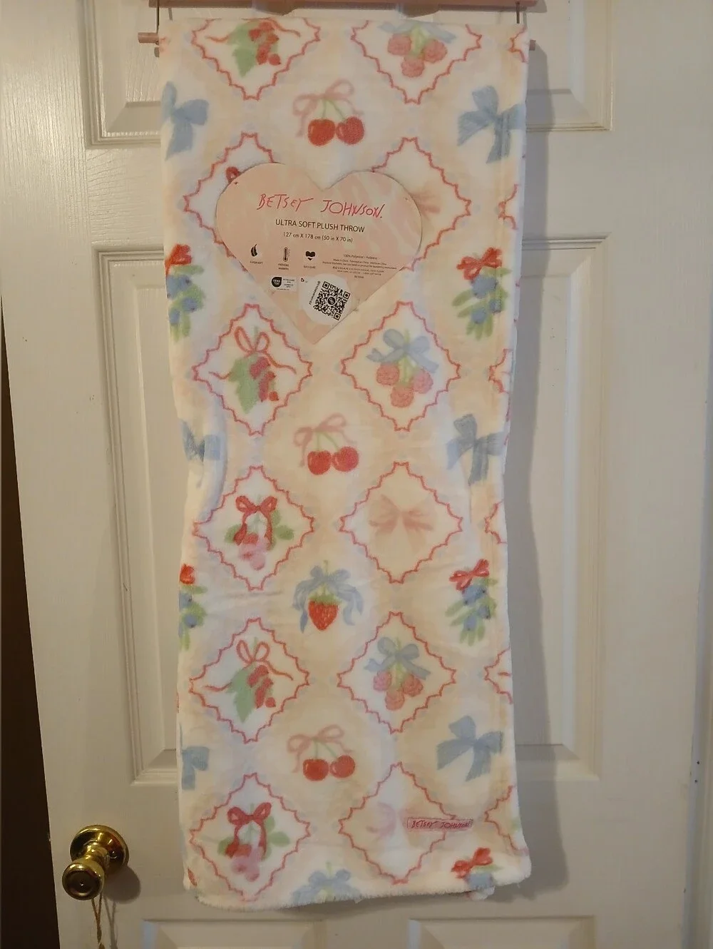 Betsey Johnson NWT Plush Throw- Fruit